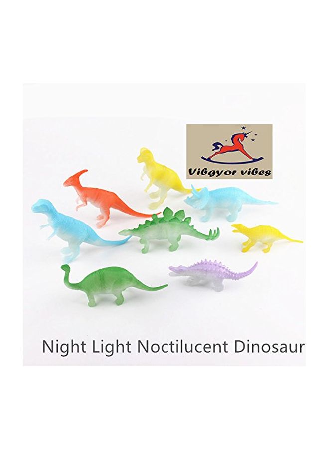 Vibgyor Vibes 8-Piece Glow In The Dark Dinosaurs Animal Figure Set  - Image 2