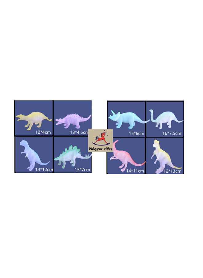 Vibgyor Vibes 8-Piece Glow In The Dark Dinosaurs Animal Figure Set  - Image 3