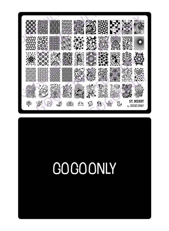 GOGOONLY St. Merry Nail Art Stamping Plate Black  - Image 1