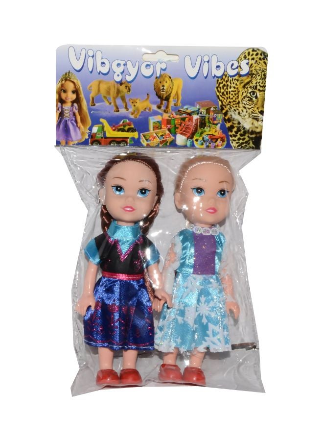 فيبجيور فايبز - مجموعة دميتين اخوات توأم بشعر طويل طراز TODOLL285 6بوصة - Image 1