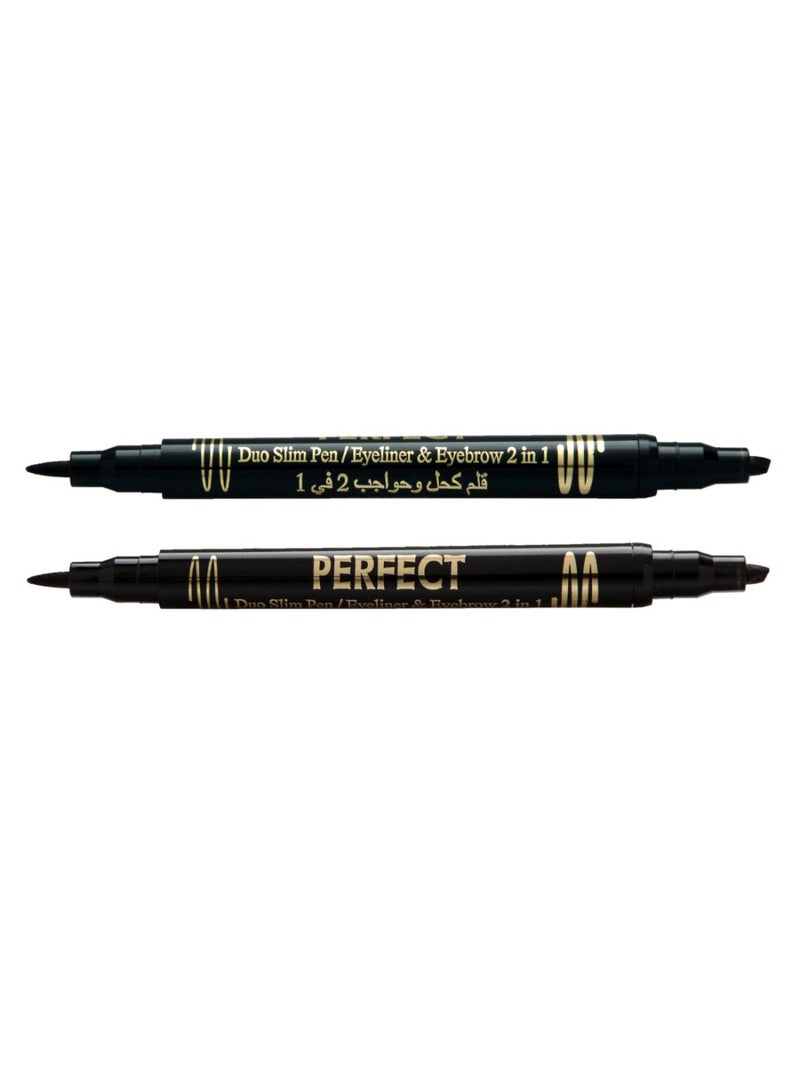 Perfect - 2-In-1 Long Lasting Eyeliner And Eyebrow Pen Black - Image 1