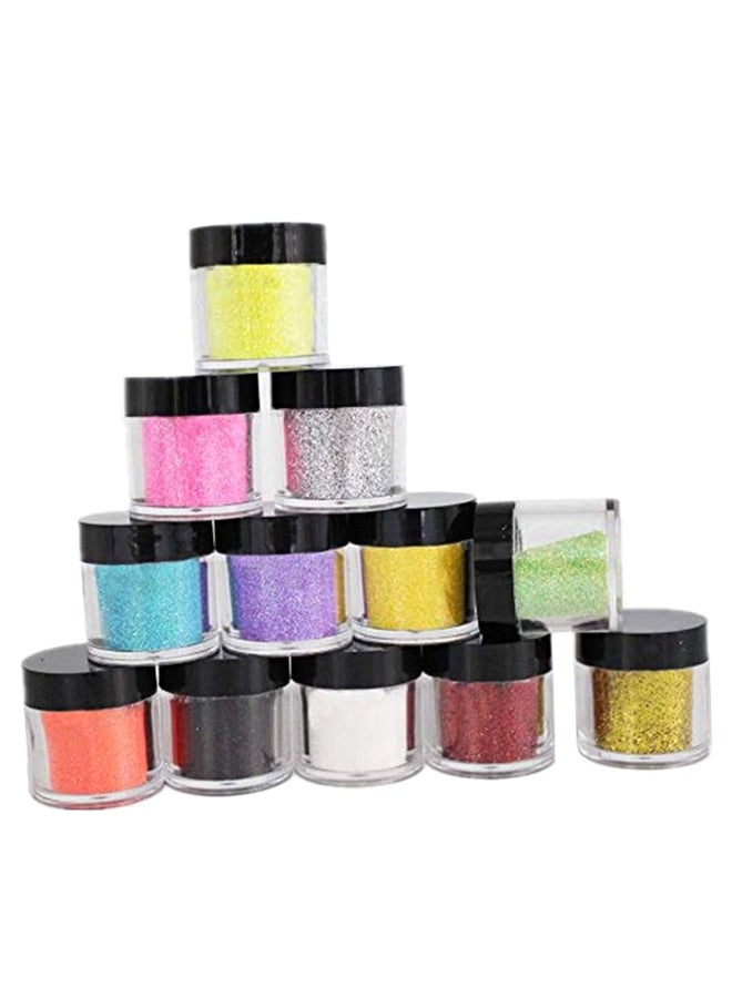 XICHEN 12-Piece Nail Glitter Powder Set Multicolour - Image 1