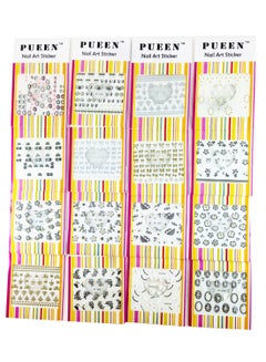 PUEEN 16-Piece 3D Nail Art Sticker Collection Set Multicolour  - Image 1