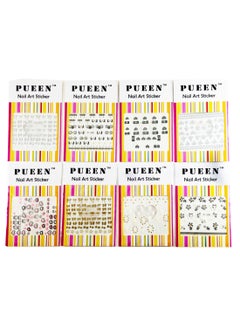 PUEEN 16-Piece 3D Nail Art Sticker Collection Set Multicolour  - Image 2