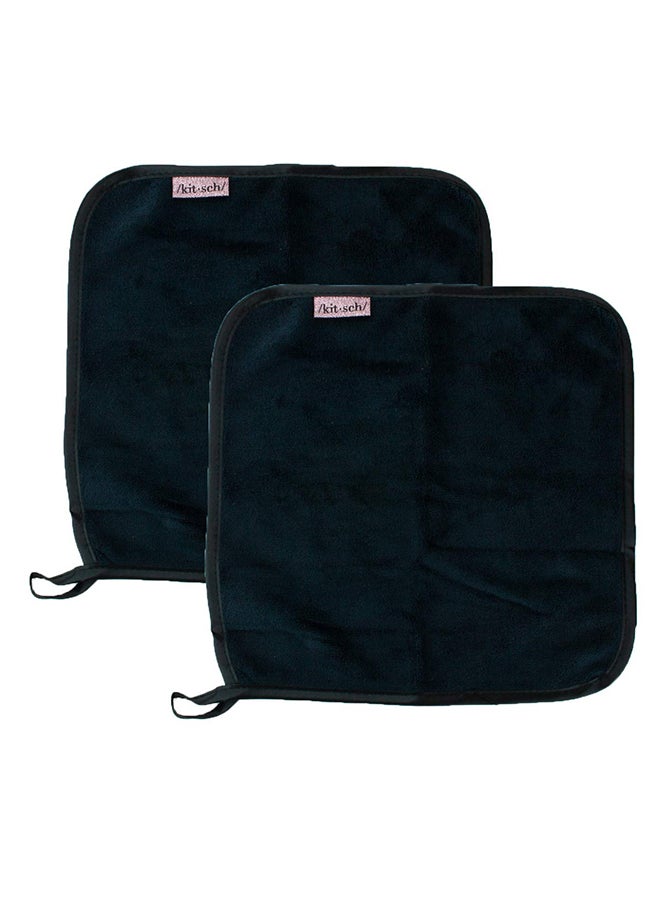 Kitsch 2-Piece Makeup Removing Towel Black 2 x 1 x 3inch