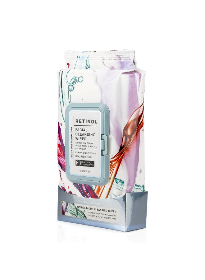 Body Prescriptions 60-Piece Retinol Facial Cleansing Wipes - Image 2