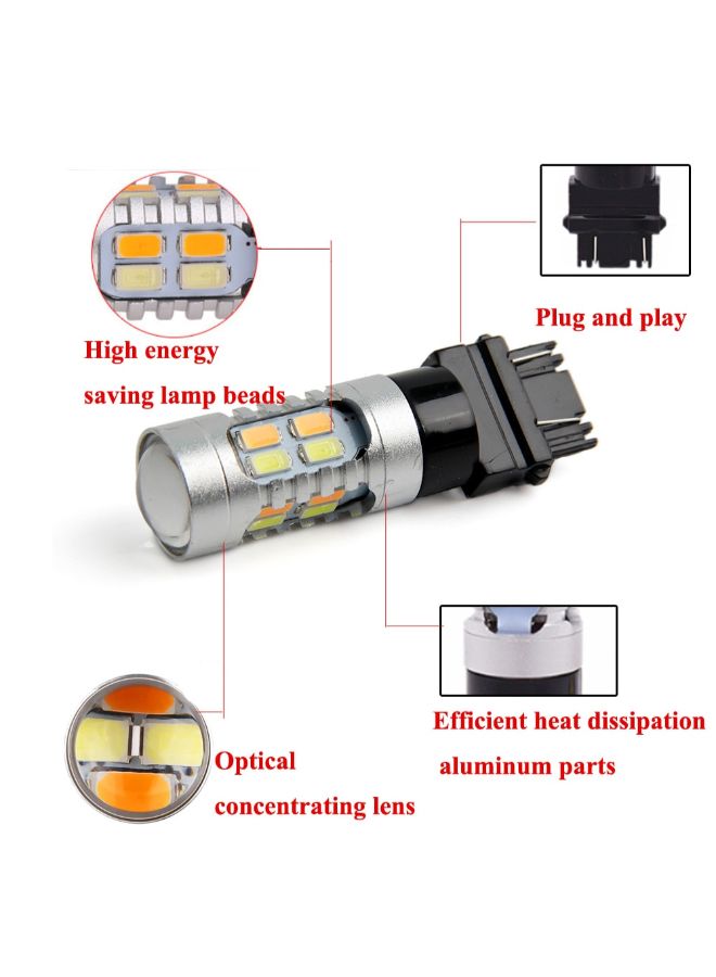 Generic - 2-Piece T25 Car LED Dual Mode Indicator Light Bulb - Image 1