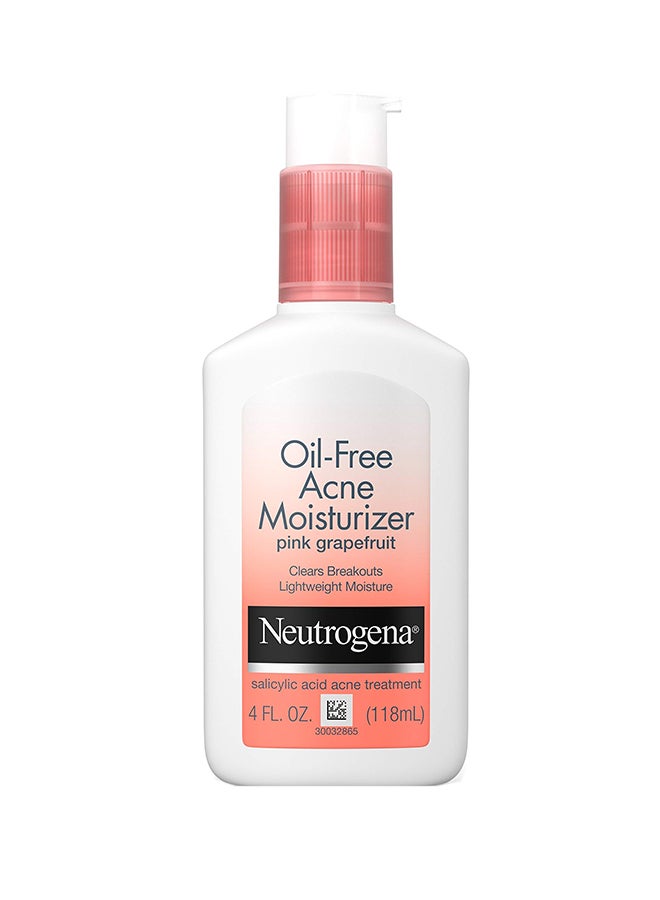 Neutrogena Oil Free And Acne Face Moisturizer Lotion Pink Grapefruit 4Fluid Ounce  - Image 1