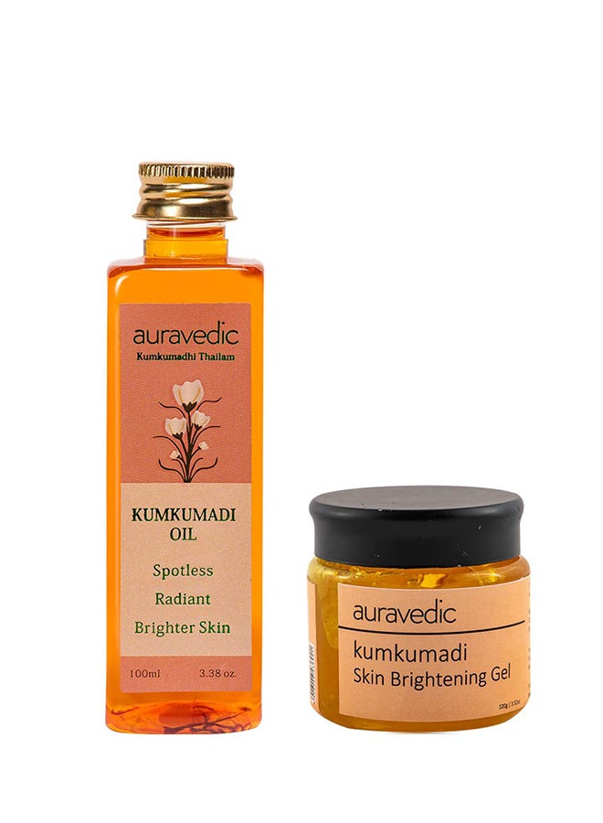 Auravedic - 2- Piece Kumkumadi Oil And Skin Brightening Gel - Image 1