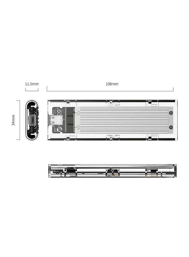 Orico - NVME M.2 To Type C SSD Enclosure Case Silver - Image 1