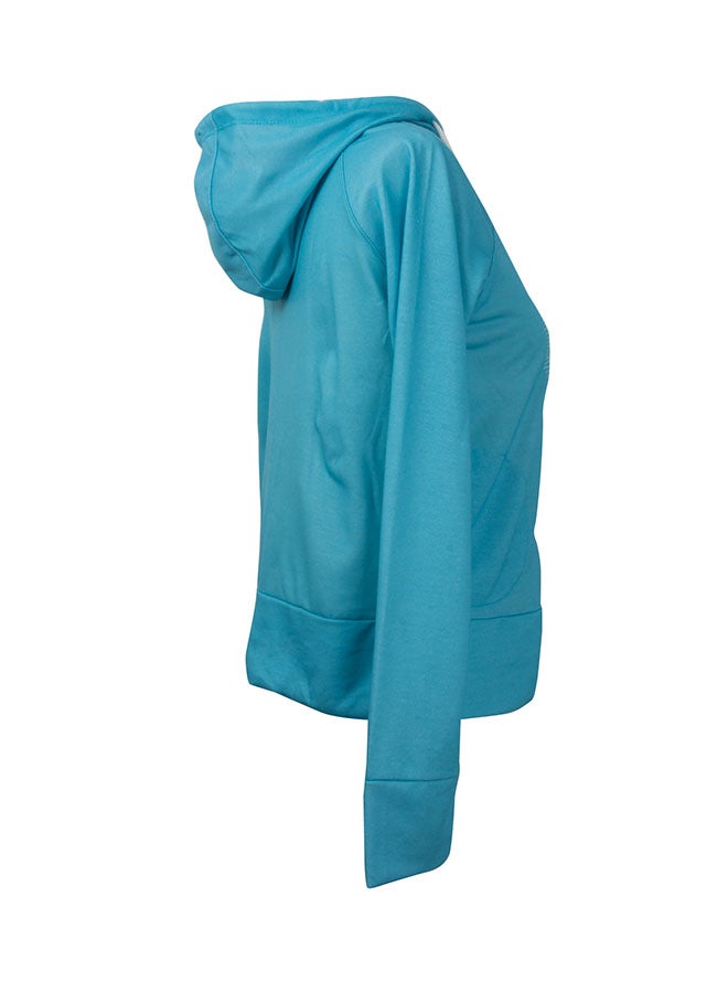 BiggYoga Casual Crew Neck Short Sleeve Hoodie Blue  - Image 2