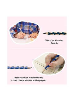 H&B 30-Piece Hb Wooden Writing Pencil Set Blue  - Image 3