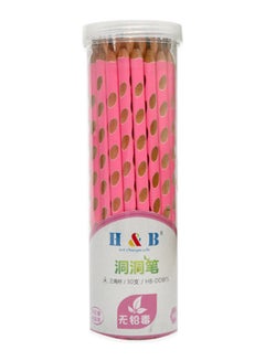 H&B 30-Piece Hb Wooden Writing Pencil Set Pink 