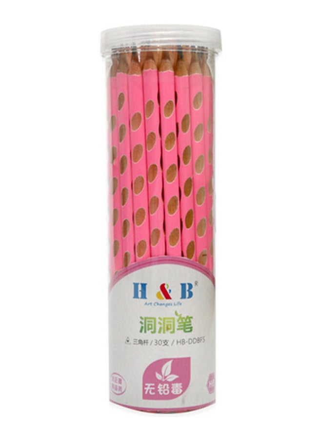 H&B 30-Piece Hb Wooden Writing Pencil Set Pink