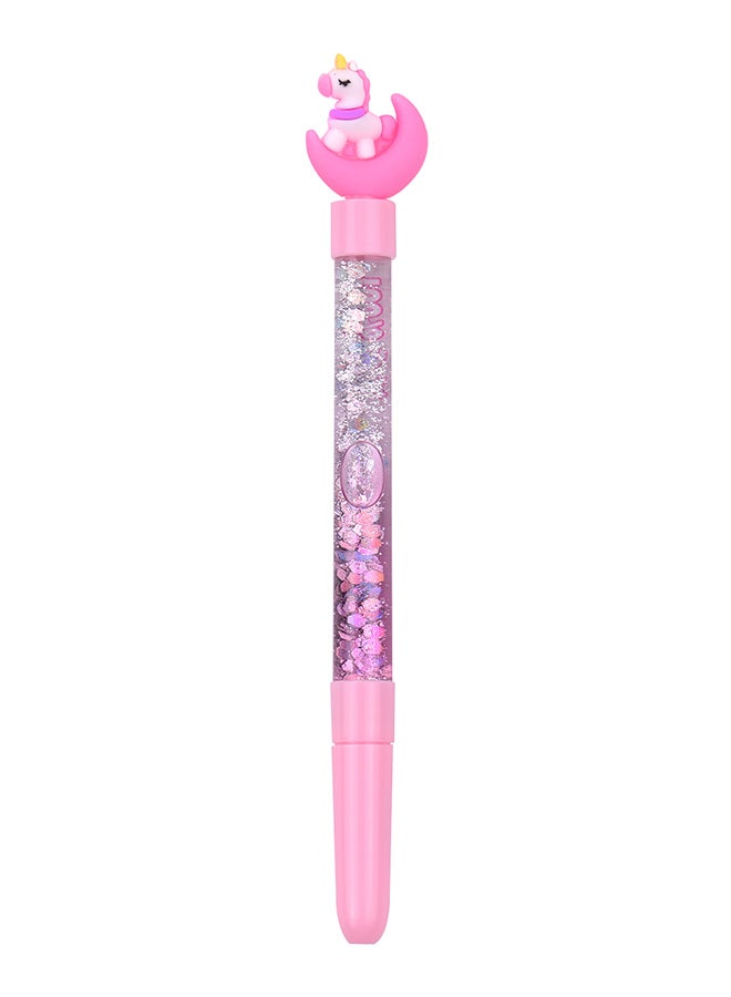 Generic Creative Unicorn Shape Cap Black Gel Pen Pink  - Image 1