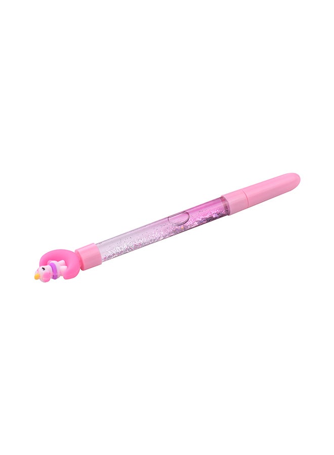 Generic Creative Unicorn Shape Cap Black Gel Pen Pink  - Image 2