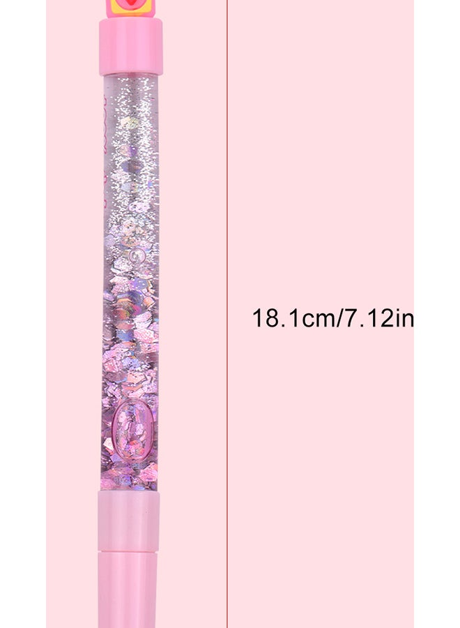 Generic Star With Wings Shape Cap Black Gel Pen Pink  - Image 4