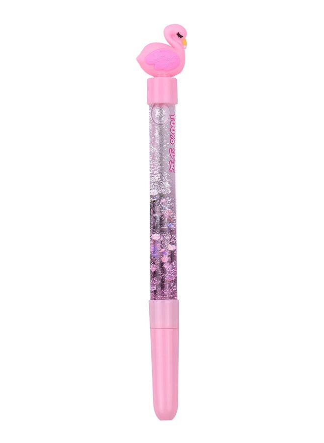 Generic Creative Flamingo Shape Cap Black Gel Pen Pink  - Image 1