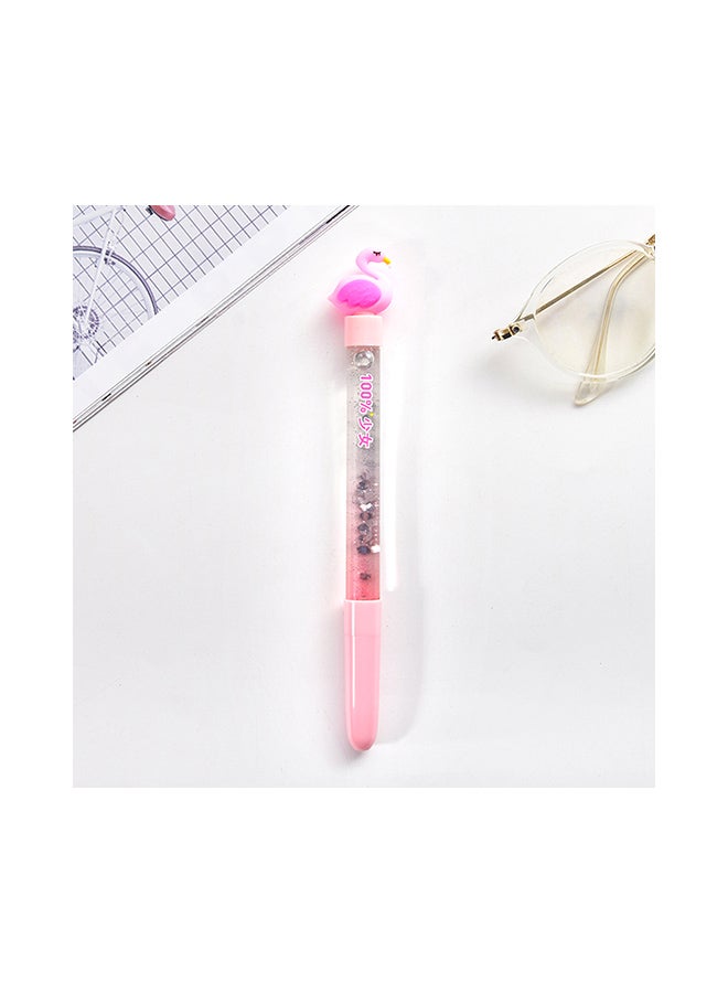 Generic Creative Flamingo Shape Cap Black Gel Pen Pink  - Image 4