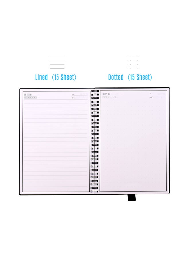 Aibecy - Reusable Smart Notebook Hardcover With Erasable Pen Black - Image 1