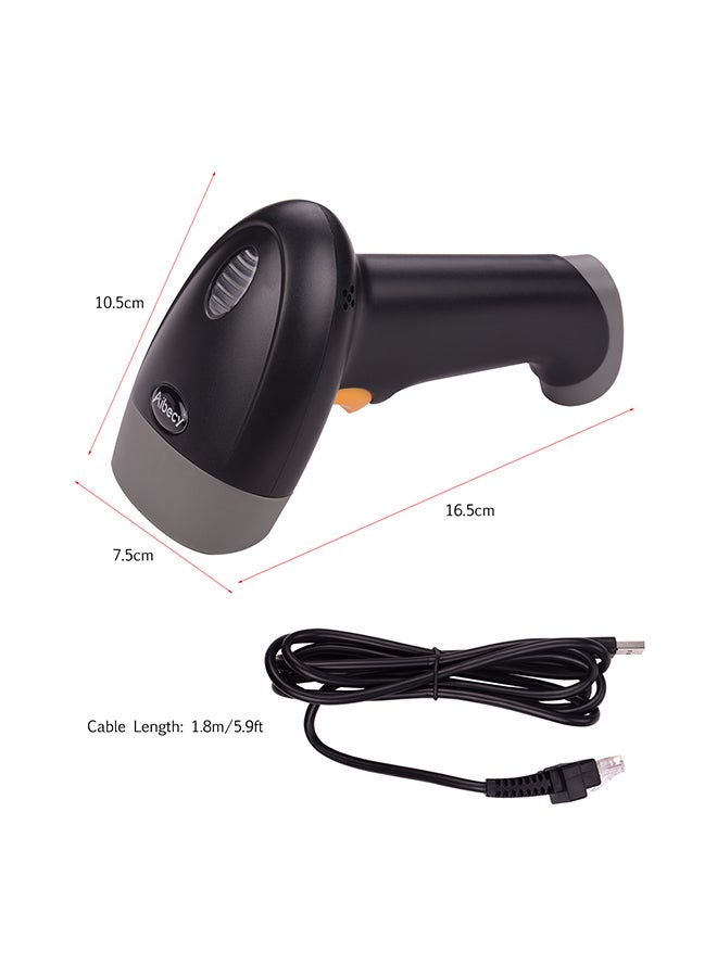 Handheld 1D Usb Barcode 32-Bit Decoder Scanner Black