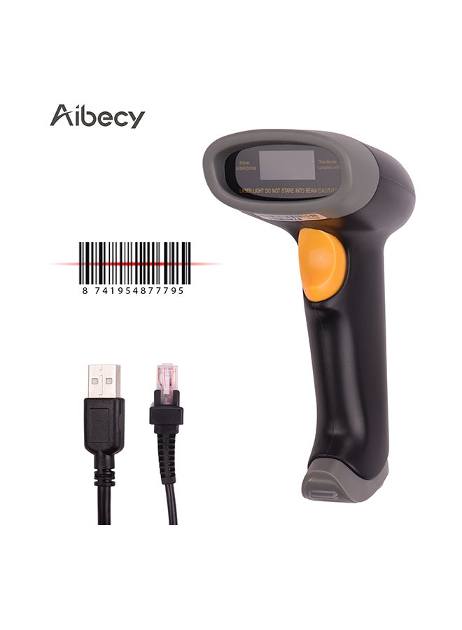 Handheld 1D Usb Barcode 32-Bit Decoder Scanner Black