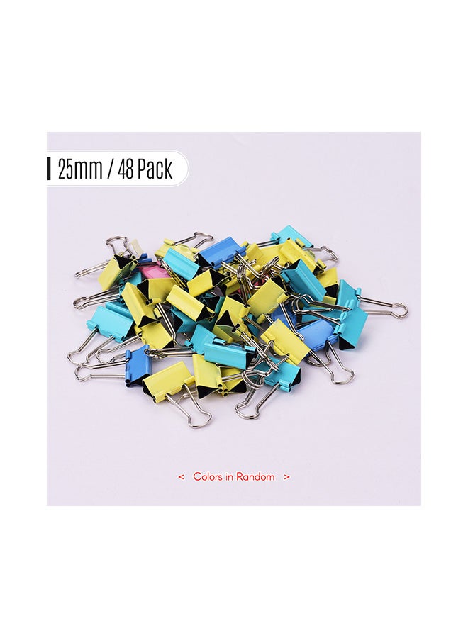 48-Piece Binder Paper Clamps Metal Fold Back Clips Set Multicolour - Image 3