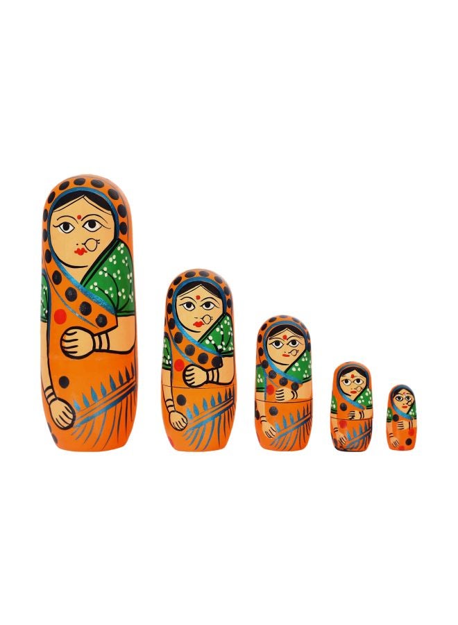 Toolart Set Of 5 Hand Paint Wooden Doll Set - Image 1