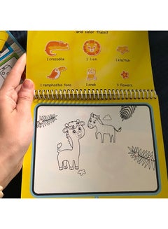 KKmoon Farm Animals Themed Water Drawing Book With Pen Green/Blue/Yellow  - Image 3
