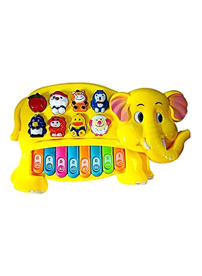 بيبي بابا لعبة بيانو بتصميم فيل بإضاءة LED وامضة - Image 1