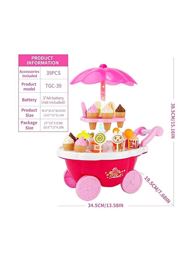 أم كيو فيت طقم لعبة عربة السكاكر والآيس كريم المزيفة من 39 قطعة طراز 724456063265 - Image 5