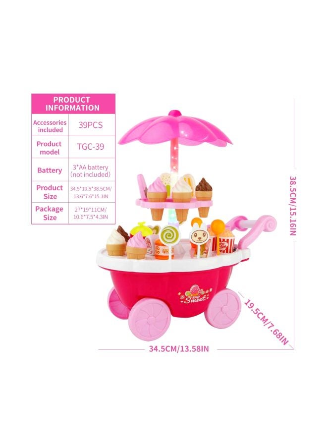 بوب شوجر مجموعة لعبة عربة حلوى الآيس كريم للعب الدور مكونة من 39 قطعة طراز 21893458129 - Image 2