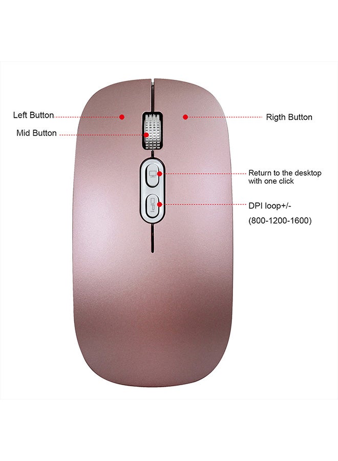 إتش إكس إس جيه ماوس لاسلكي بتردد 2.4 جيجاهرتز ذهبي وردي - Image 4