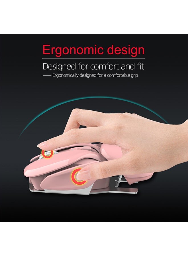 HXSJ 2.4G Wireless Mouse Pink - Image 4