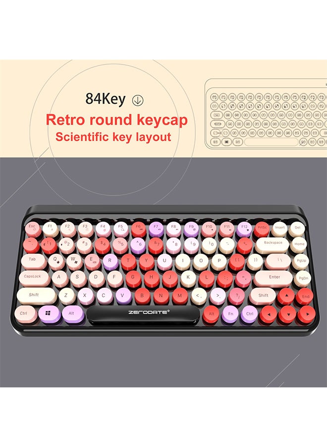 ZERODATE Wireless BT Punk Keyboard Multicolour - Image 4
