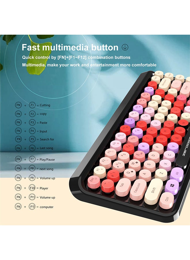 ZERODATE Wireless BT Punk Keyboard Multicolour - Image 5