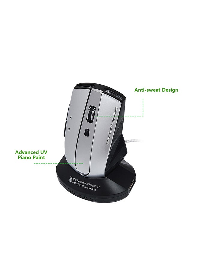 2.4G Wireless Rechargeable Mouse Black/Silver - Image 3