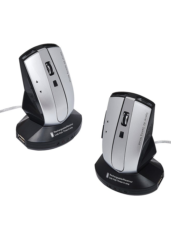 2.4G Wireless Rechargeable Mouse Black/Silver - Image 4