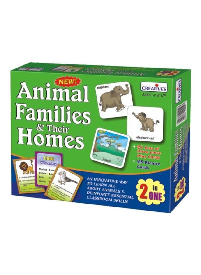 Creative's 88-Piece 2-In-1 Animal Families And Their Homes Card Games CRE1016  - Image 2