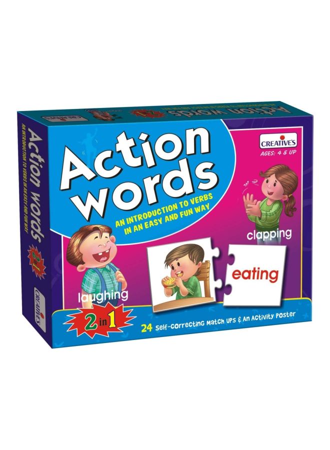 Creative Educational Aids P. Ltd. 24-Piece 2-In-1 Action Words Educational Game CRE0642  - Image 2