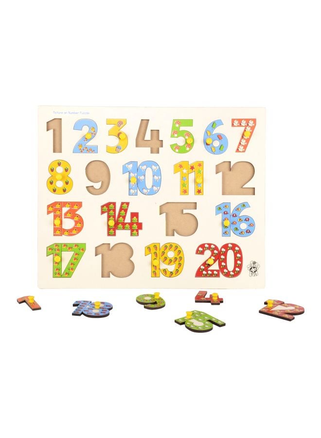 Skillofun Wooden Picture On Number Tray With Knobs Learning Toy L-62SK
