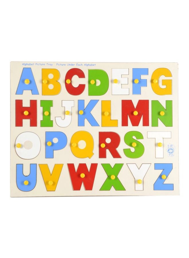 Skillofun Wooden Alphabet Picture Tray With Knobs Learning Toy L-32SK