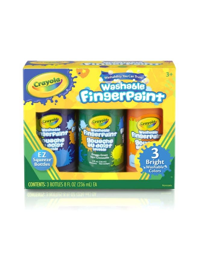 Crayola 3-Piece Washable Finger Paint 55-1311 Orange/Green/Black - Image 2