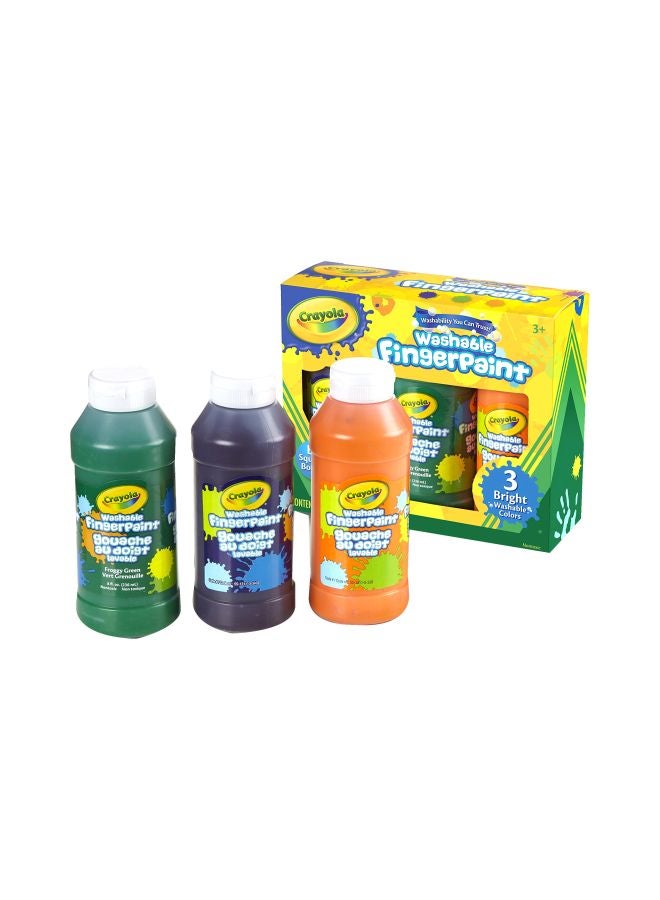 Crayola 3-Piece Washable Finger Paint 55-1311 Orange/Green/Black - Image 1