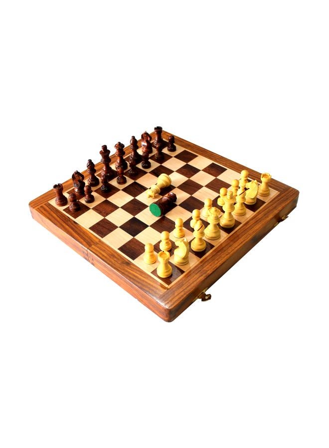 StonKraft Folding Wooden Chess Game Board Set 12inch - Image 1