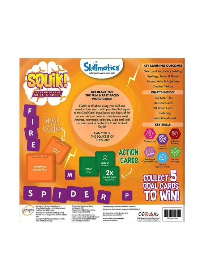 Squik The Word Edition Brain Game SKILL33SWE