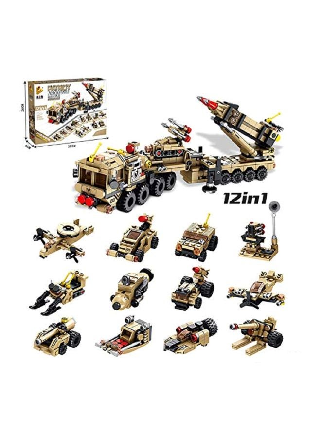Chocozone 549-Piece 12 In 1 Patriot Air Defence Missile Building Block Toy Set - Image 2