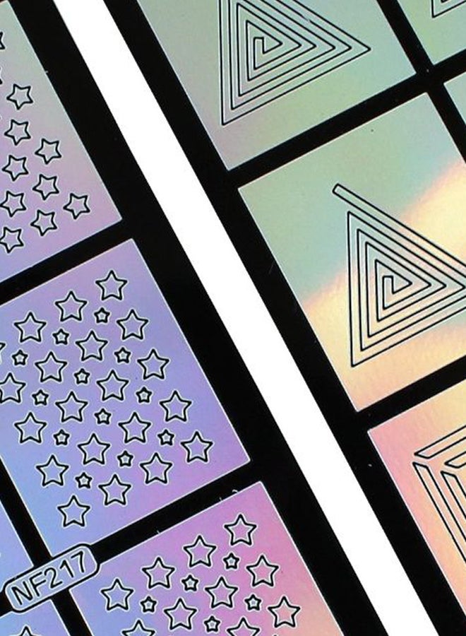 Winstonia 2-Sheet Stars And Geometric Design Nail Art Sticker Multicolour - Image 2
