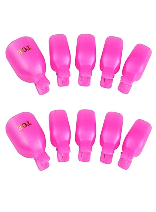 Yimart 10-Piece Nail Polish Remover Clip Cap Set Rose Red - Image 1