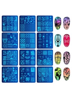 16-Piece Nail Art Design Template And Tool Set Blue/Pink/White - v1578759536/N33566121A_2